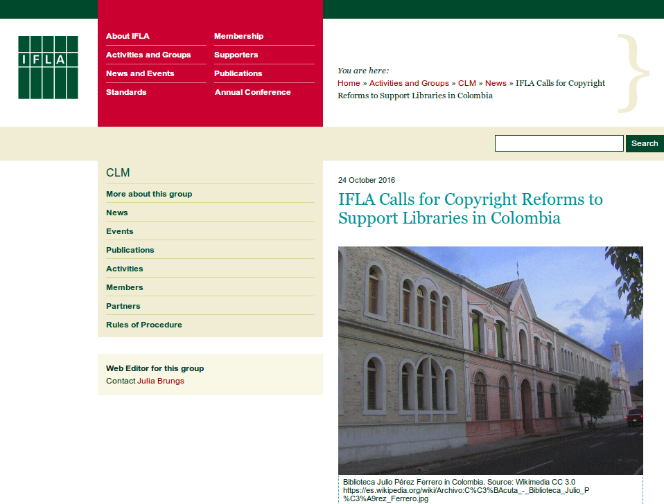 IFLA hace un llamado a la reforma del derecho de autor para apoyar a las bibliotecas