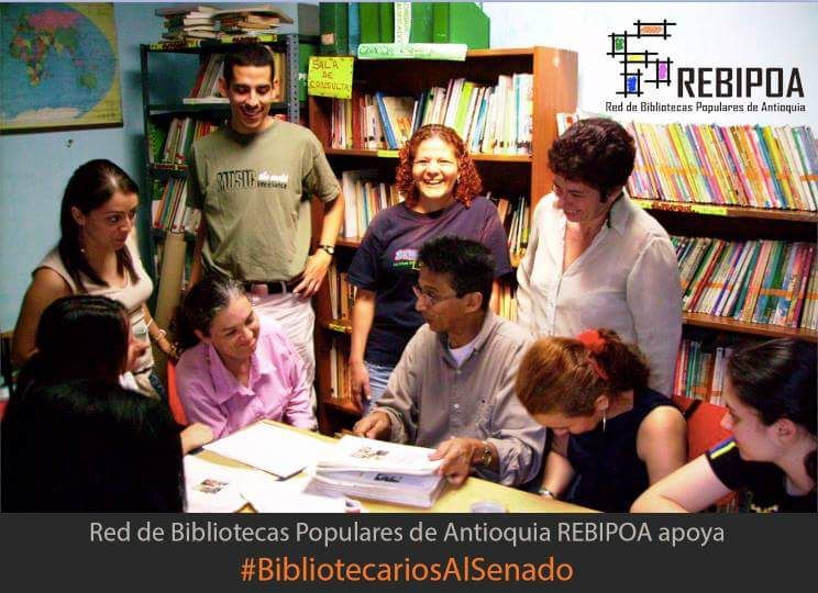 Grupo de #BibliotecariosAlSenado de la Red de Bibliotecas Populares de Antioquia REBIPOA, 2018