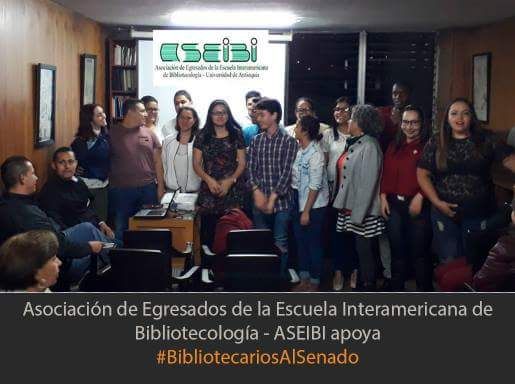 Grupo de #BibliotecariosAlSenado de la Asociación de Egresados de la Escuela Interamericana de Bibliotecología - ASEIBI, 2018